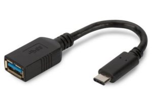 Адаптер Assmann USB-A для Type-C 0.15m Black (AK-300315-001-S)