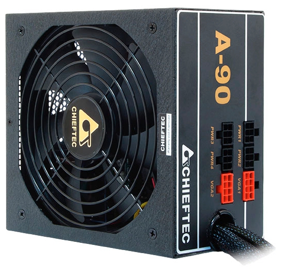 Chieftec Блок живлення RETAIL A-90 GDP-650C,650W,14cm fan,eff. >90%,24+8pin(4+4),3xMolex,6xSATA,2xPCIe 8pin(6+2),Modular