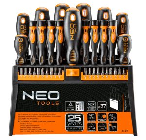 Отвертки Neo Tools набор 37шт, 20 бит, SL,PH,PZ,Torx,H, сталь S2, с подставкой