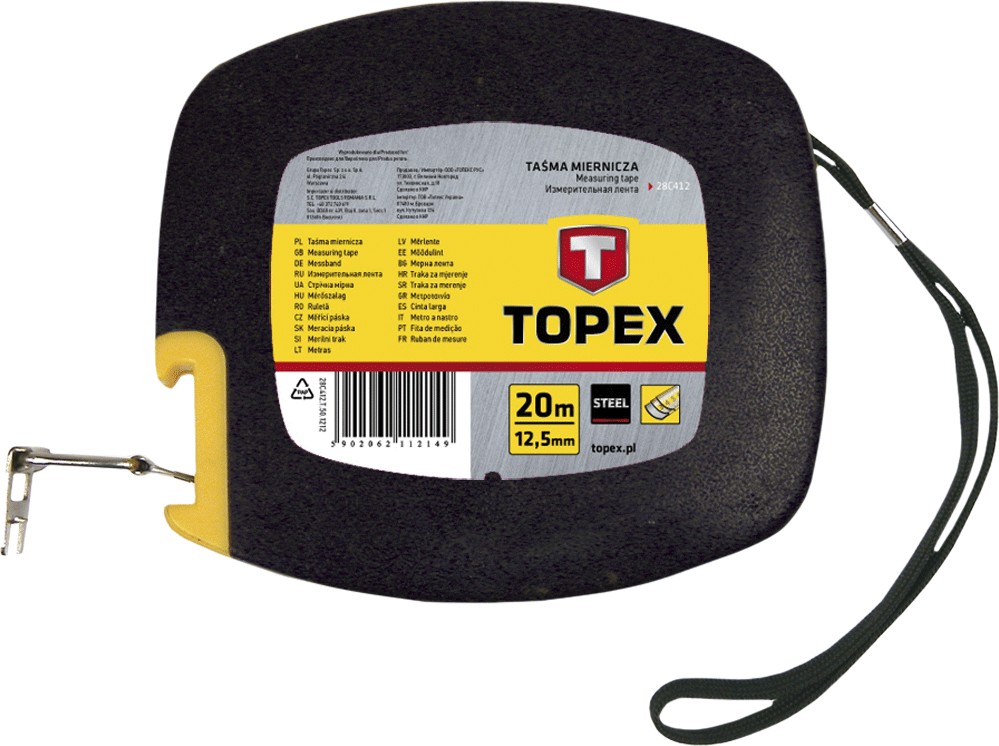 Рулетка TOPEX, 20м х 12.5мм