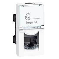 Розетка Legrand Mosaic, CAT 5e, RJ45, FTP, інформаційна, 1 модуль, білий