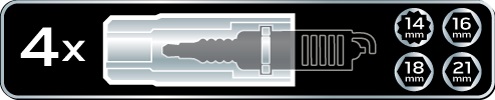 Набір інструментів Neo Tools, Набір торцевих головок 1/2", 3/8", 28шт