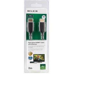 Кабель BELKIN HDMI (AM/AM) High Speed w/Ethernet 2м, Black (F3Y021bt2M)