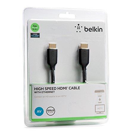 Кабель BELKIN HDMI (AM/AM) High Speed w/Ethernet 5м, Black (F3Y021bt5M)