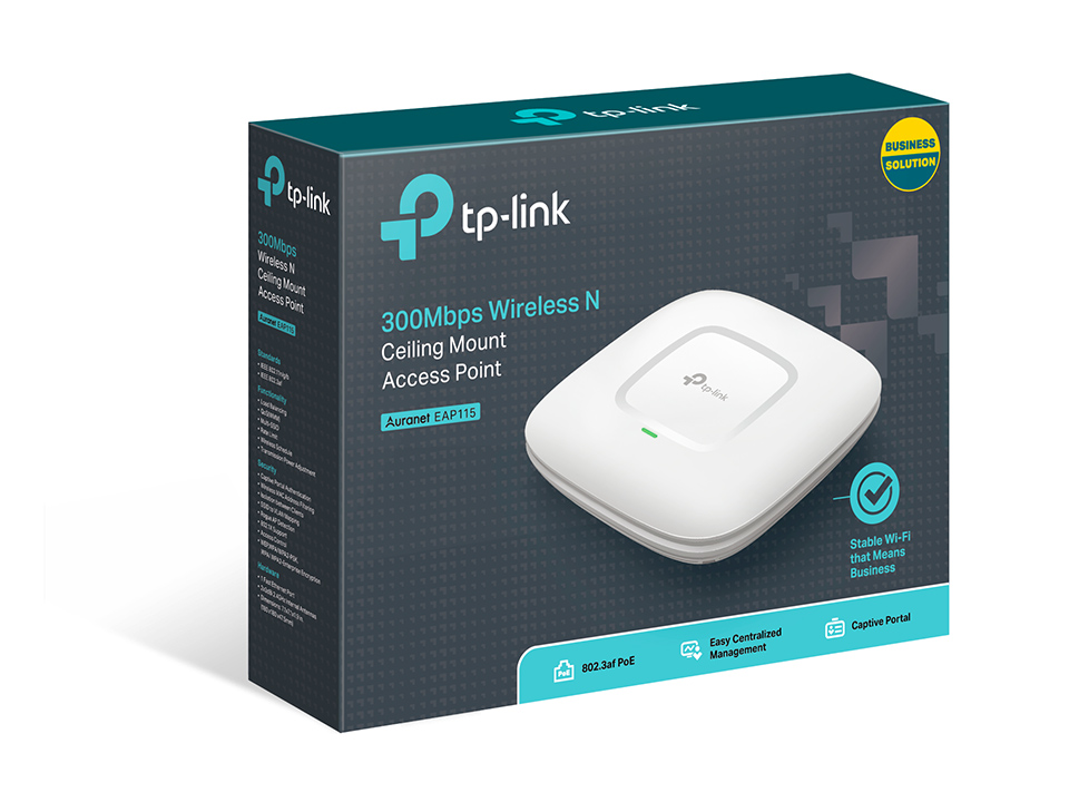 Точка доступу TP-LINK EAP115 N300, 1хFE LAN, PoE