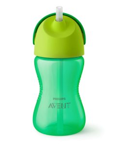 Чашка AVENT с трубочкой 300 мл. 12+ зеленый (SCF798/01)