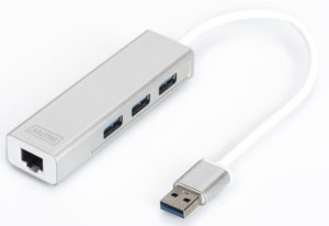 USB Хаб Digitus DA-70250-1 USB 3.0, 3xUSB, 1xLAN Gigabit (DA-70250-1)