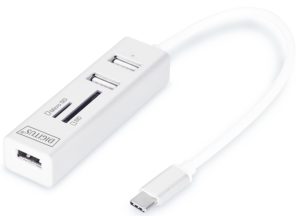 USB Хаб Digitus DA-70243 USB-C, 3xUSB, картридер (DA-70243)