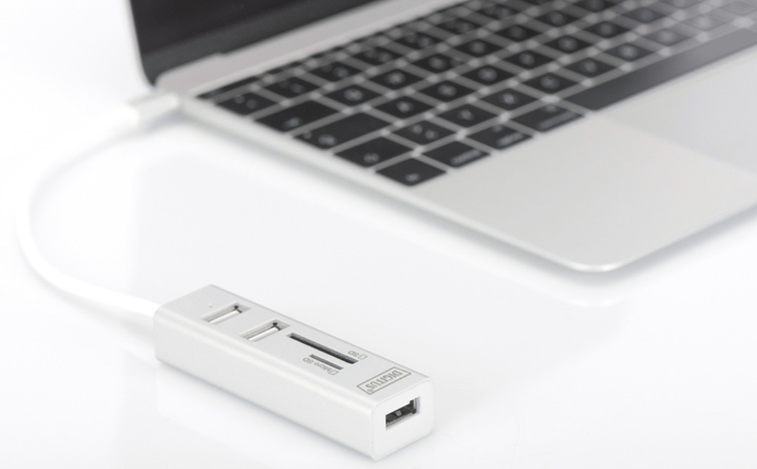 USB Хаб Digitus DA-70243 USB-C, 3xUSB, картридер (DA-70243)