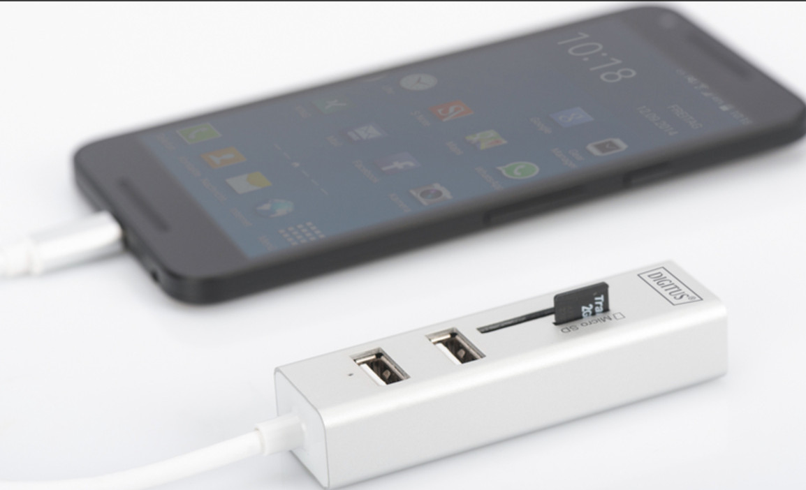 USB Хаб Digitus DA-70243 USB-C, 3xUSB, картридер (DA-70243)