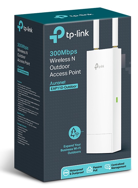 Точка доступу TP-LINK EAP110 OUTDOOR N300, 1хFE LAN, Passive PoE