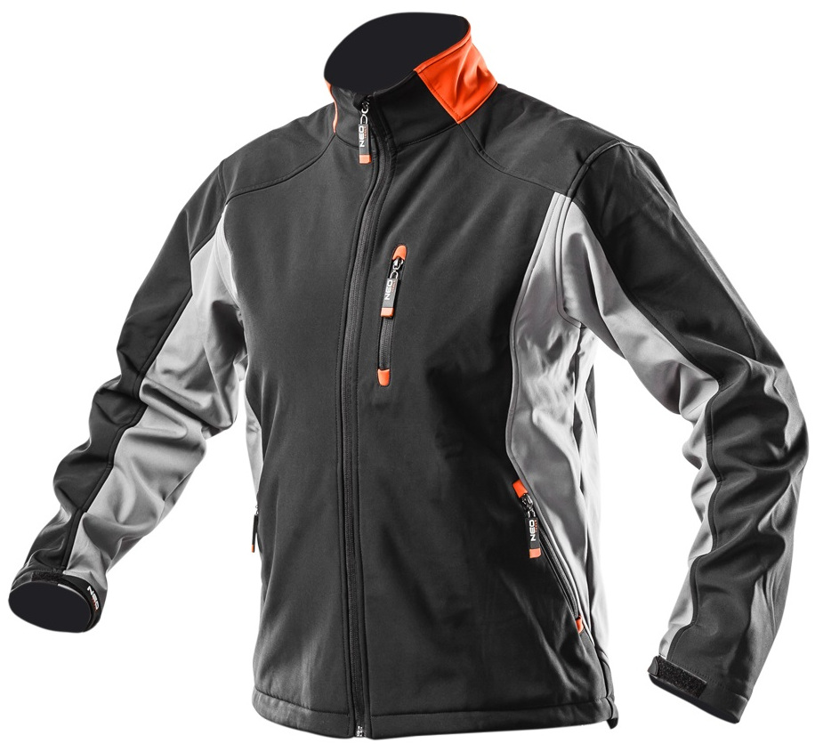 Куртка робоча Neo Tools Outdoor, матеріал Softshell, підкладка фліс, вітро та водонепроникна, M(50), чорно-сірий