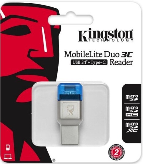 Кардридер Kingston USB 3.1 microSD USB Type A/C (FCR-ML3C)