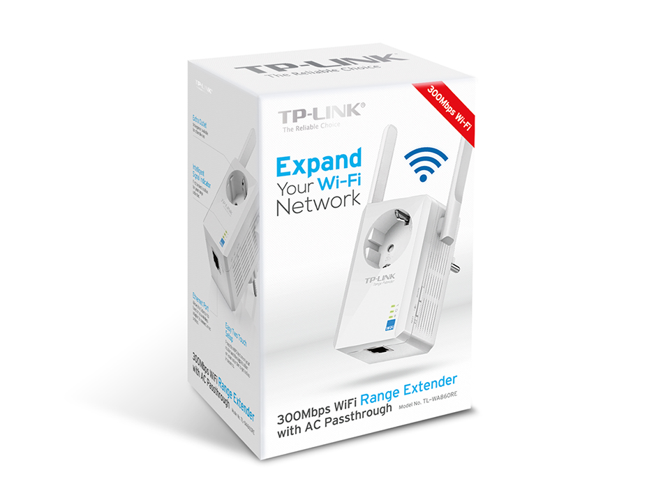 Розширювач покриття WiFi TP-LINK TL-WA860RE N300, 1хFE LAN