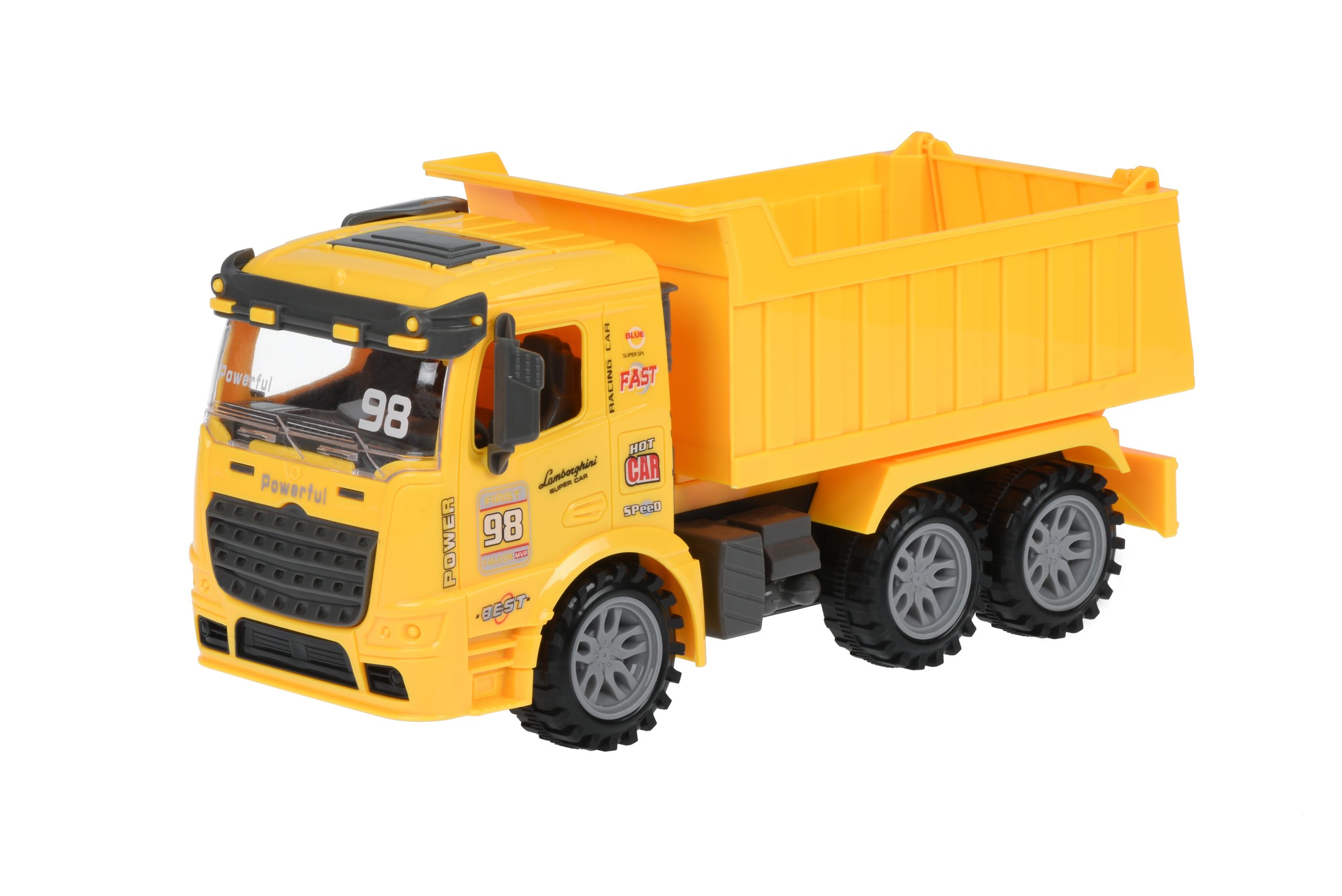 Машинка інерційна Same Toy Truck Самоскид жовтий з наліпками