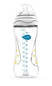 Пляшечка для годування Nuvita Mimic 330мл. 4м+ Антиколікова, біла (NV6050White)