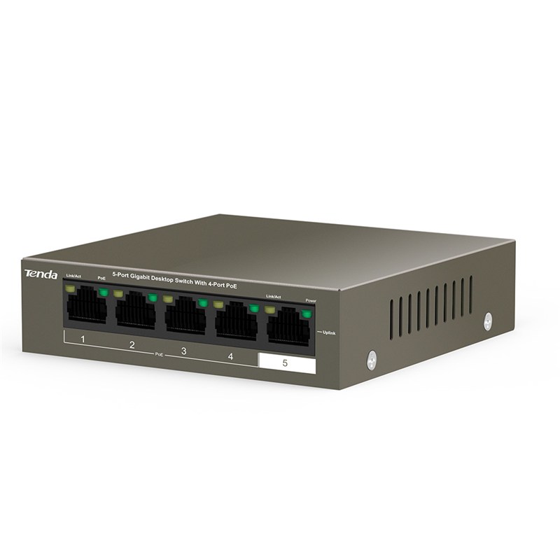 Комутатор TENDA TEG1105P-4-63W 4xGE PoE, 1xGE Uplink