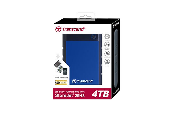 Жорсткий диск TRANSCEND StoreJet 2.5" USB 3.1 4TB Gen1 серія H Blue (TS4TSJ25H3B)