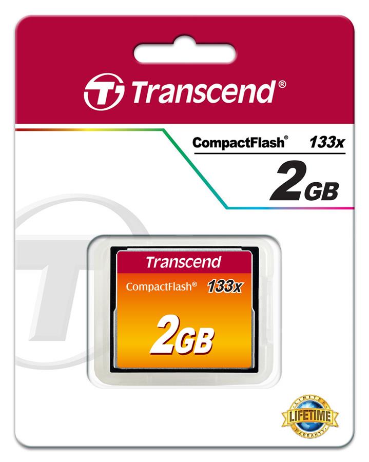 Карта памяти TRANSCEND CF 2GB 133X R50/W20 МБ/с (TS2GCF133)