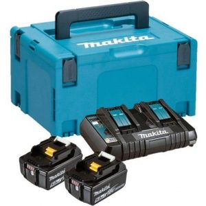 Набір акумулятора та зарядного пристрою Makita197629-2 LXT BL1850B, 2х18В, 5А•год, ЗП DC18RD, кейс Makpac3