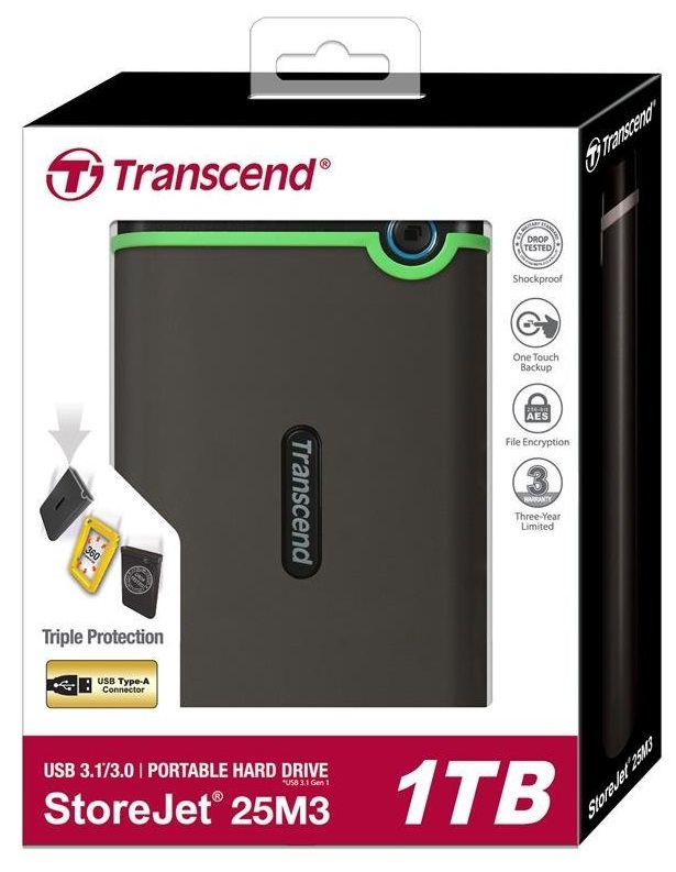 Жорсткий диск TRANSCEND StoreJet 2.5" USB 3.0 2TB Iron Gray Slim (TS2TSJ25M3S)