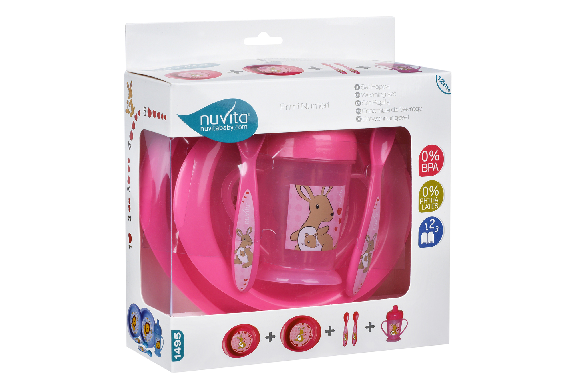 Набор для кормления Nuvita 12м+ Розовый 3 предмета. (NV1495Pink)