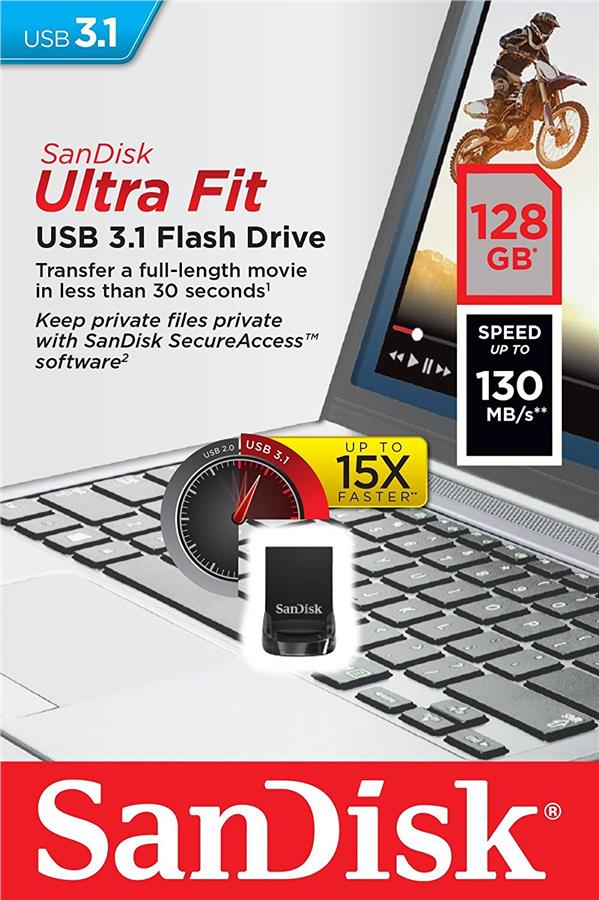 Накопитель USB 3.1 SANDISK Ultra Fit 128GB (SDCZ430-128G-G46)