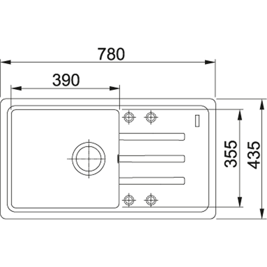 Мийка кухонна Franke Malta, фраграніт, прямокутник, з крилом, 780х435х200мм, чаша - 1, накладна, BSG 611-78, бежевий