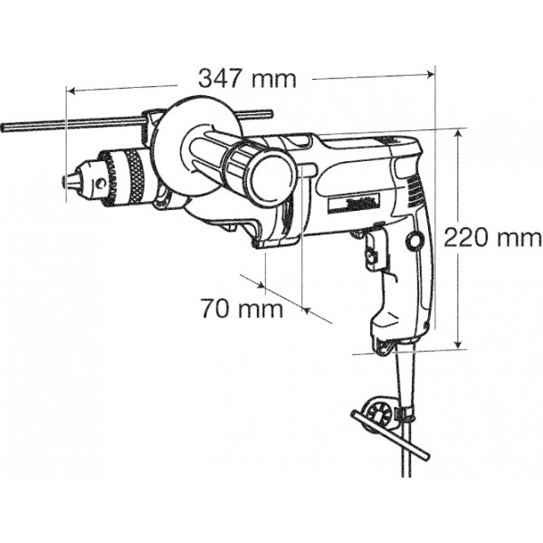 Дриль Makita DP4011, 720Вт, ШЗП 13мм, 0-1200•2900об•хв, 2.3кг