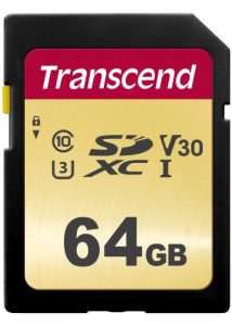 Карта пам`яті Transcend SDXC 64GB C10 UHS-I U3 V30 R95/W60 MB/s (TS64GSDC500S)