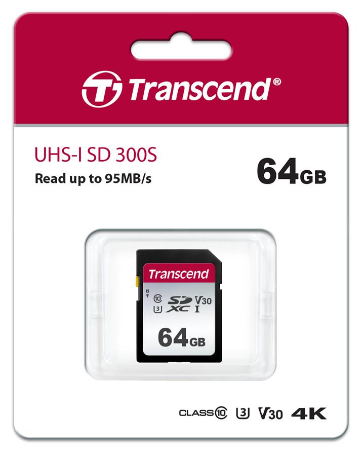 Карта пам`яті Transcend SDXC 64GB C10 UHS-I U1 V10 R100/W20 MB/s (TS64GSDC300S)