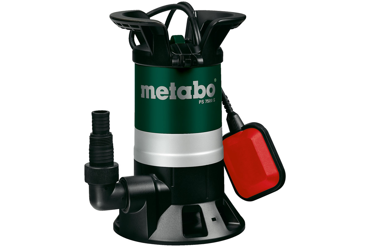 Насос дренажний для брудної води Metabo PS 7500 S , 450 Вт, 7.5 куб/год, висота подачі 5 м, занурення до 5м, підключення 1"/1.25