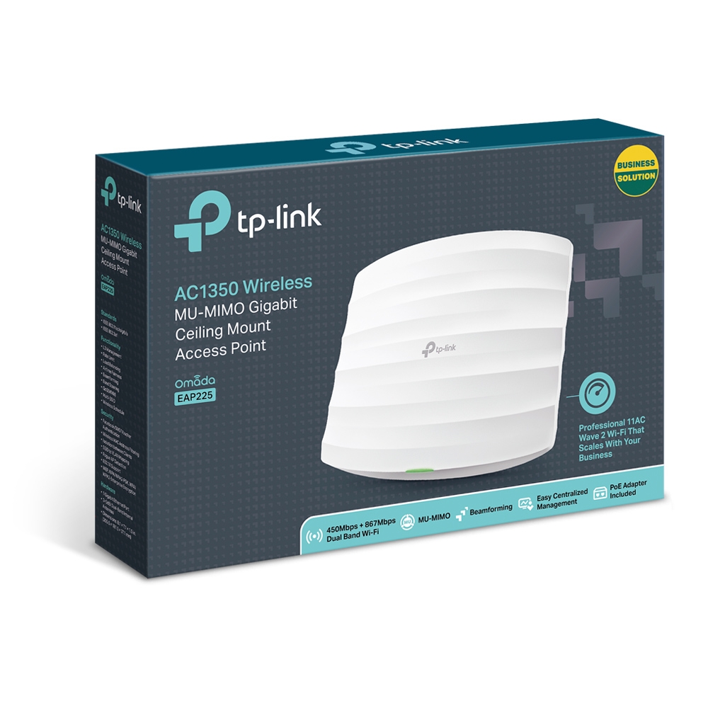 Точка доступу TP-LINK EAP225 AC1350 1xGE LAN, PoE