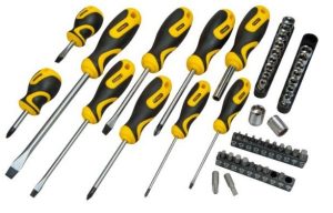 Отвертки Stanley набор 48шт, 20 бит, SL,PH,Torx,H, 18 торцевых головок, сумка