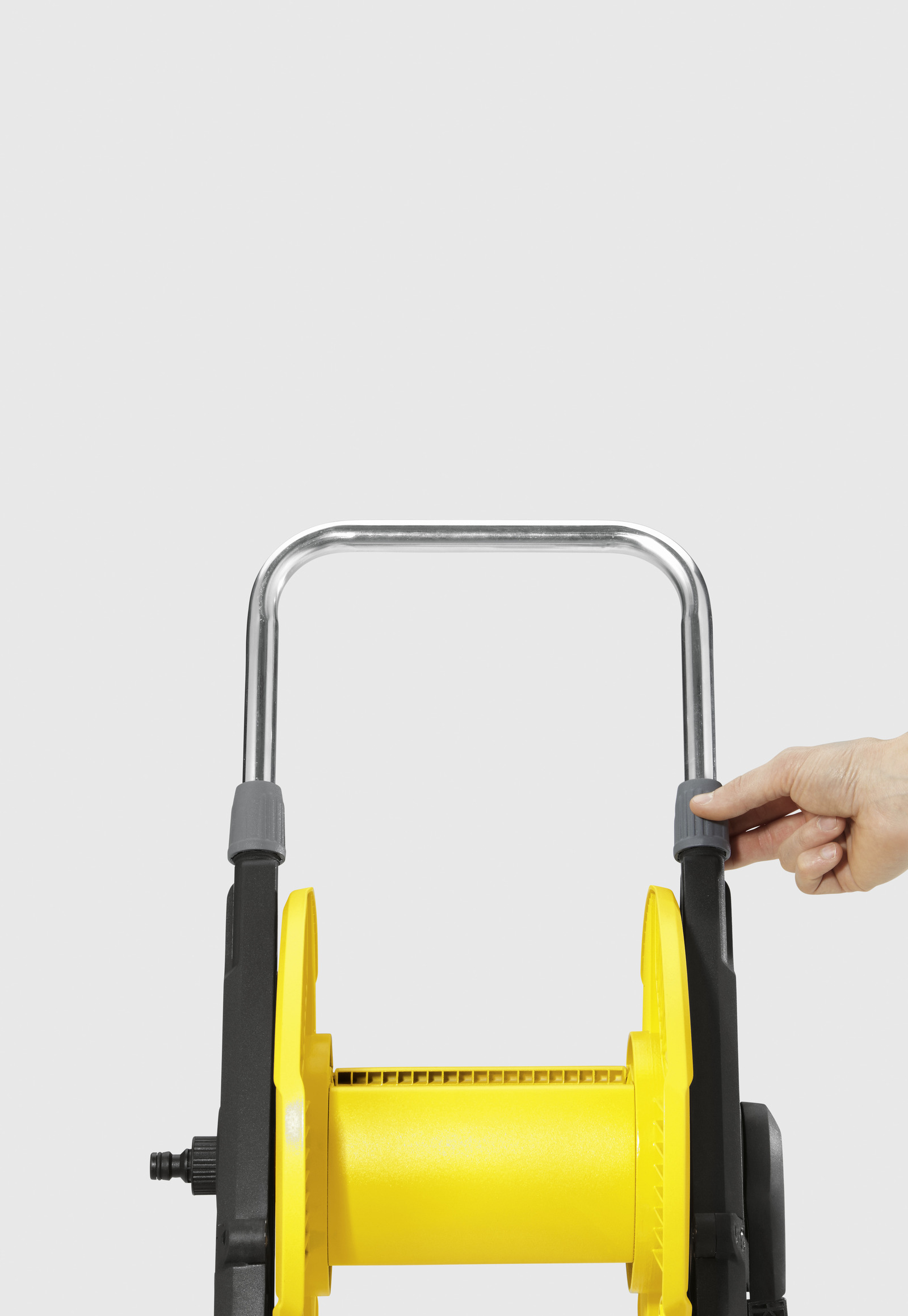 Котушка для шланга Karcher "HT 3.400", складне, регулювання висоти ручки візка, довжина шланга: 1/2" 40м, 5/8" 30м, 3/4" 20м