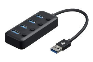 USB хаб 2Е USB-A to 4*USB3.0, Hub with switch, 0.25 м (2E-W1405)