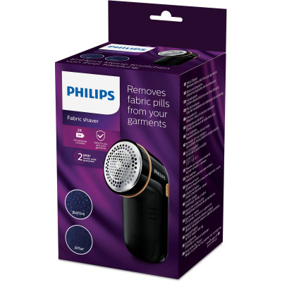 Машинка для видалення катишків Philips, 8800 обертів на хв, велика площа лез, 2хАА у комплекті, чорний