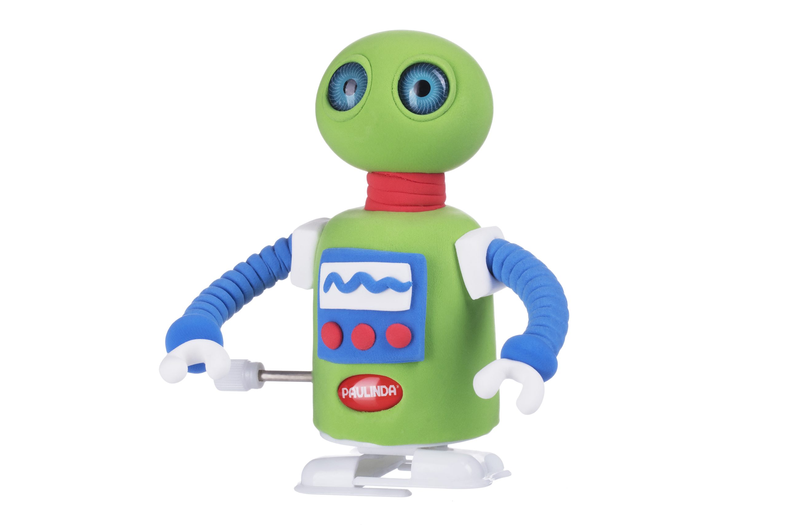 Масса для лепки Paulinda Robot зеленый, заводной механизм, шагает (PL-081178-5)