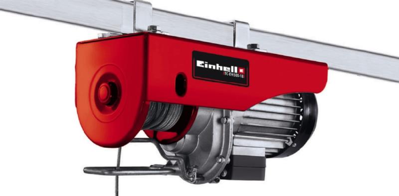 Тельфер електричний Einhell TC-EH 500-18, 1000Вт, до 500кг, трос 18м, 15.6кг