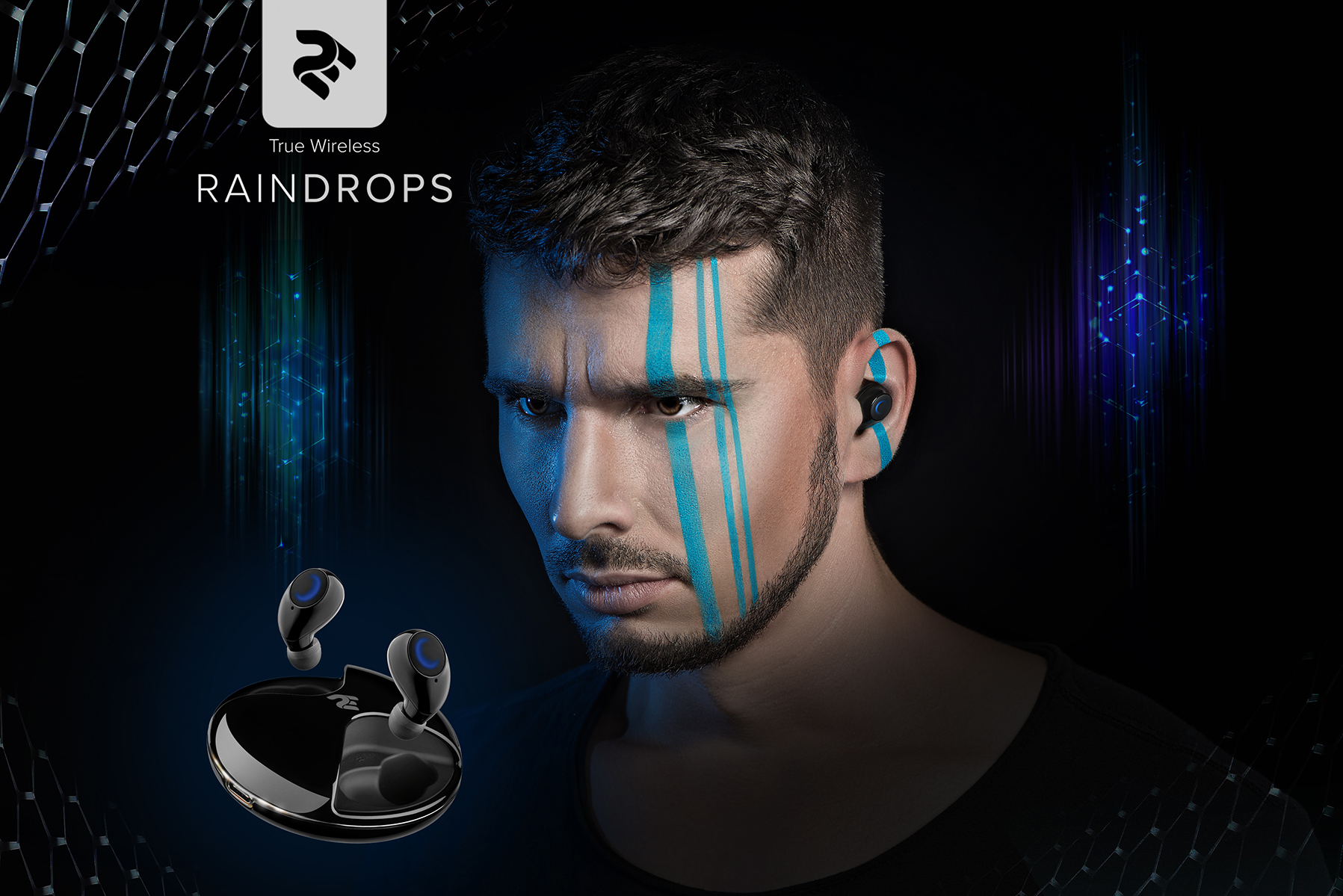 Наушники 2E RainDrops True Wireless Waterproof Black