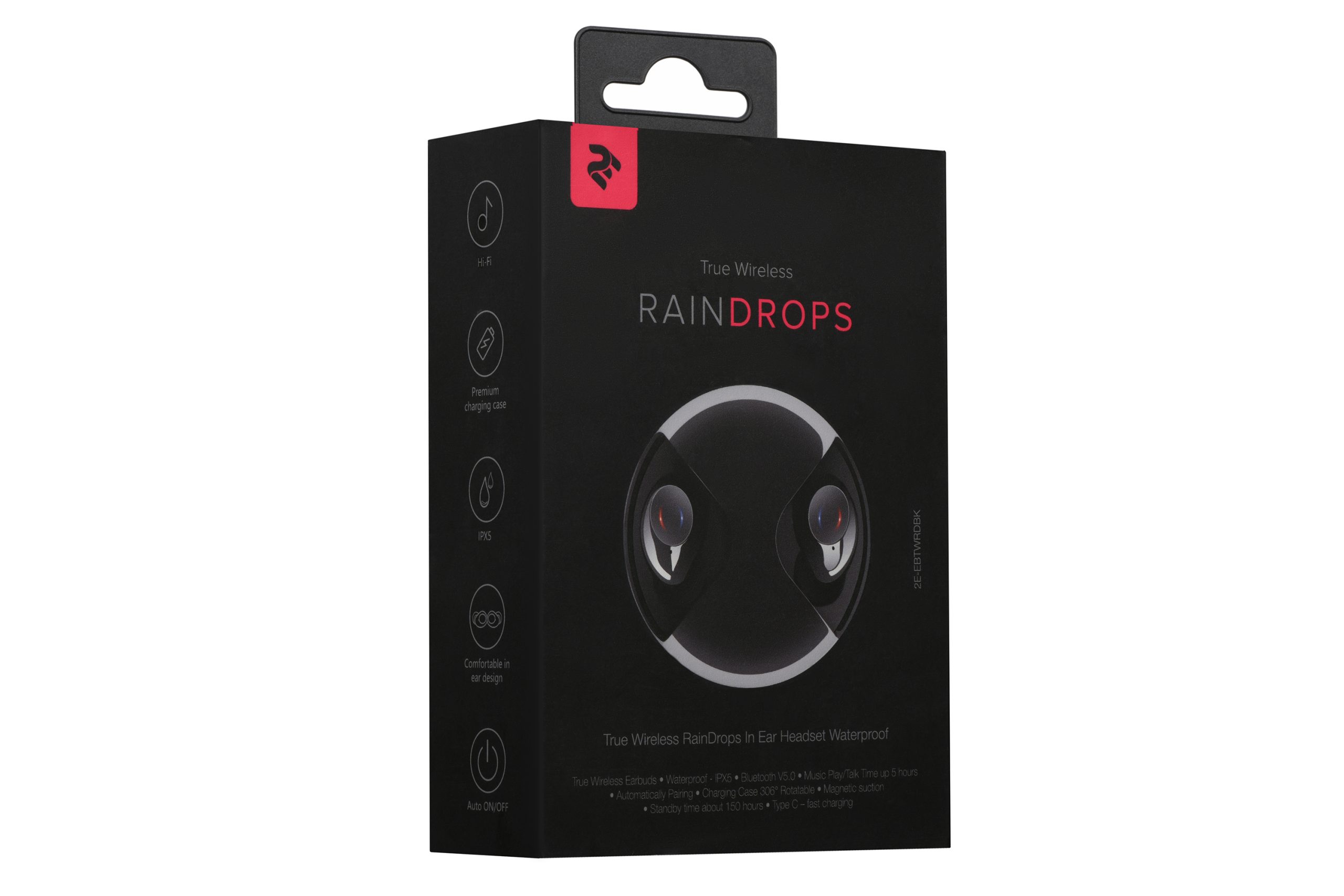 Навушники 2E RainDrops True Wireless Waterproof Black