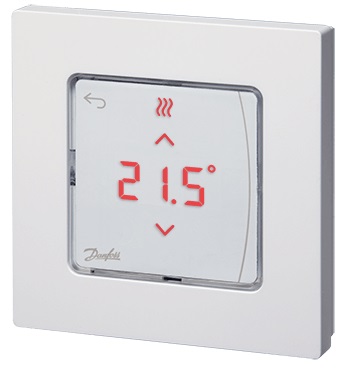 Терморегулятор Danfoss Icon RT IR, +5...35 °C, датчик інфрачервоний, бездротовий, накладний, 3В, білий