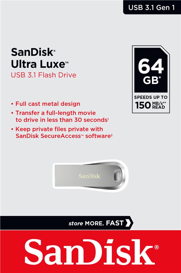 Накопичувач USB 3.1 SANDISK 64GB Ultra Luxe (SDCZ74-064G-G46)