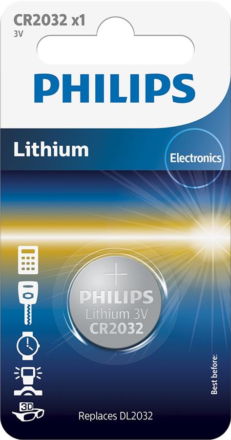 Батарейка Philips   літієва CR2032  блістер, 1 шт