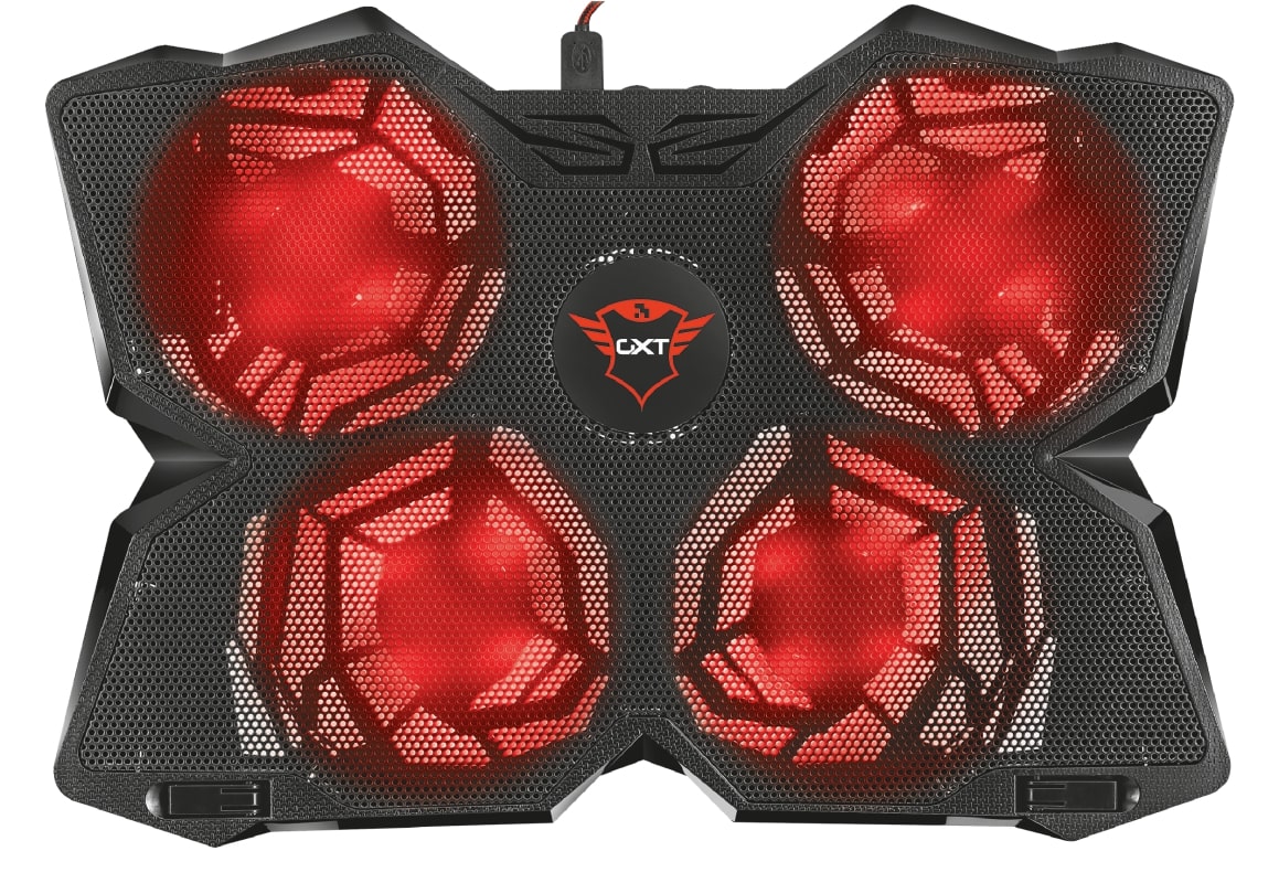 Trust Підставка для ноутбука GXT278 YOZU COOLING (17.3") RED LED Black