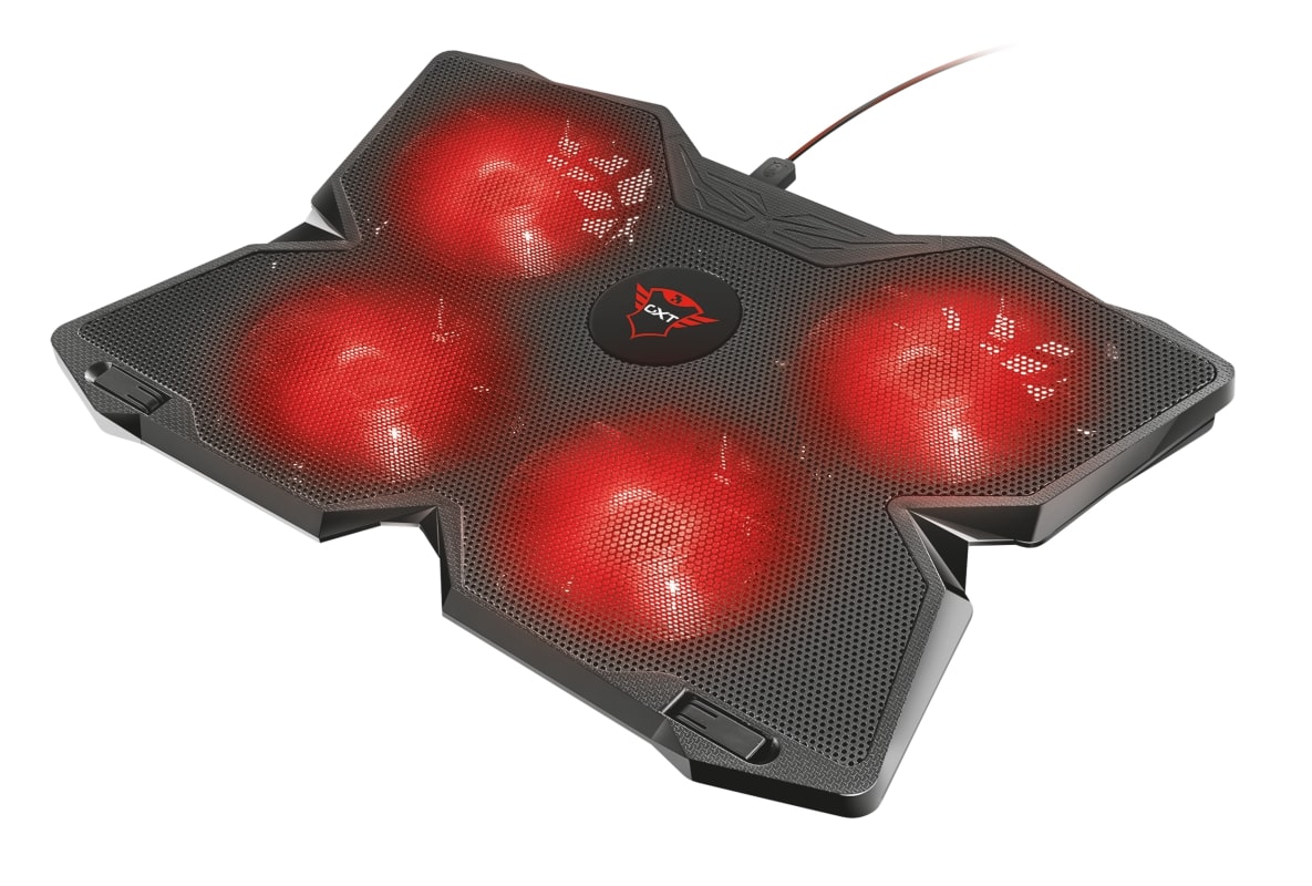 Trust Підставка для ноутбука GXT278 YOZU COOLING (17.3") RED LED Black