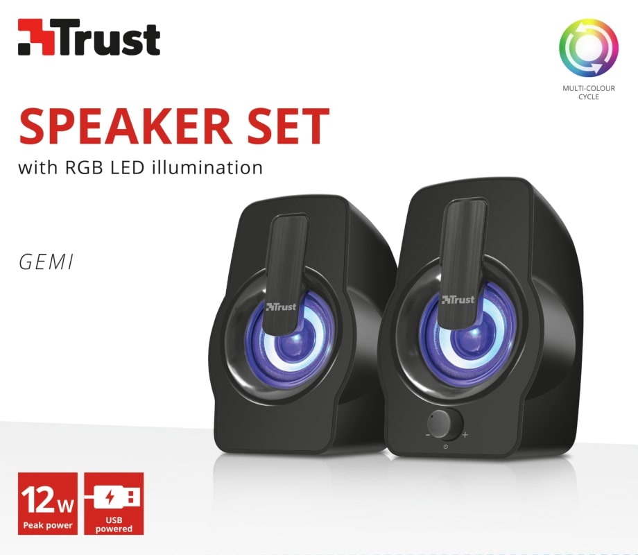 Акустическая система Trust 2.0 Gemi RGB Black (22948_TRUST)