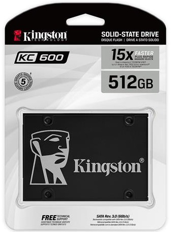 SSD накопичувач KINGSTON KC600 512GB 2.5" SATAIII 3D NAND TLC (SKC600/512G)