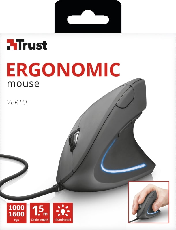 Trust Миша ERGONOMIC USB BLACK