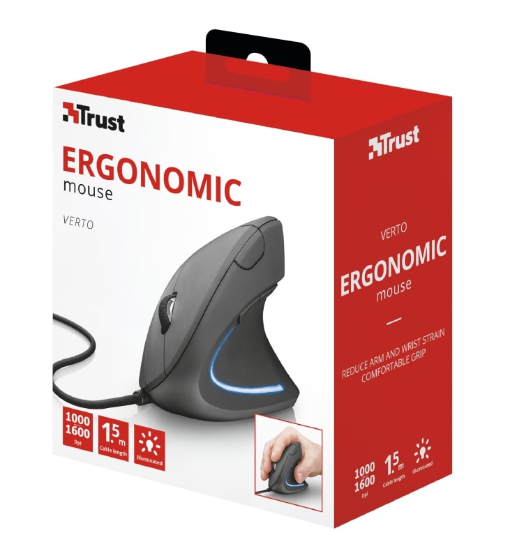 Trust Миша ERGONOMIC USB BLACK